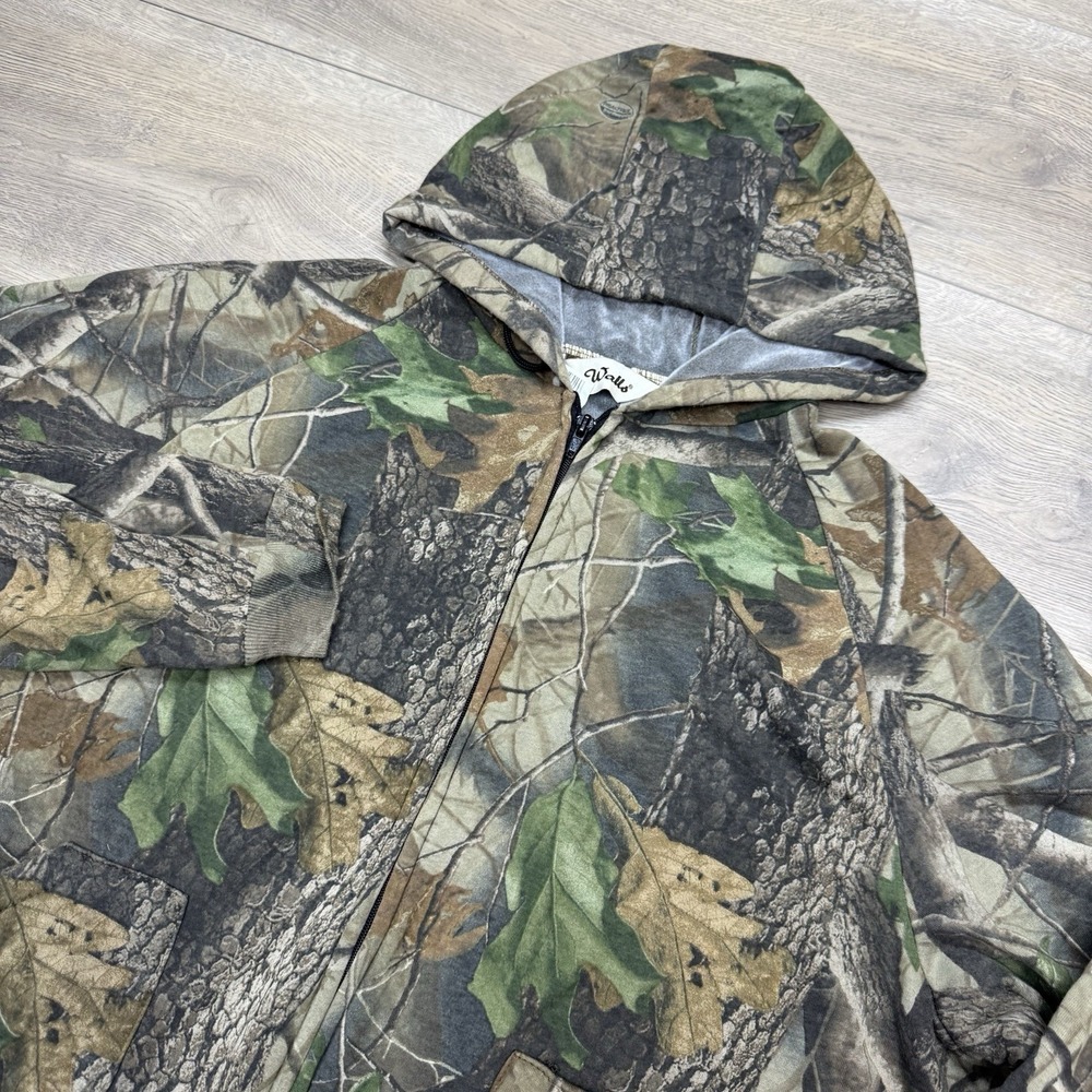Walls Lighter weight Camo Jacket Full Zip Men's Sz XL Realtree Hardwoods Y2K Aka